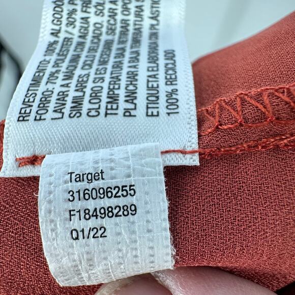 Knox Rose Eyelet Tank Dress W/Rust SZ XXL V-neck Flutter Sleeve Keyhole Neck Red - Picture 9 of 9